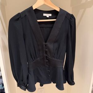 Joie Elegant Black V-Neck Blouse